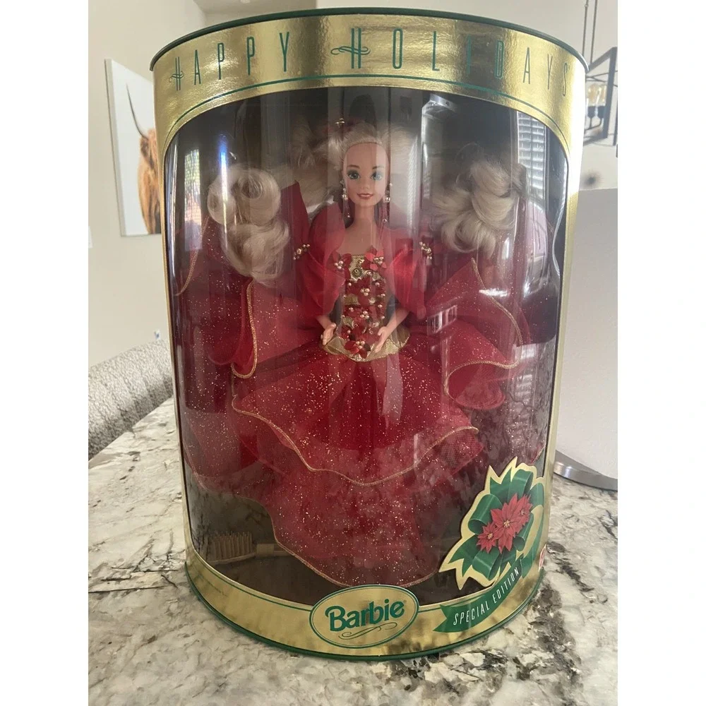 1993 Happy Holidays Barbie Special Edition NRFB Mattel #10824 Blonde Doll